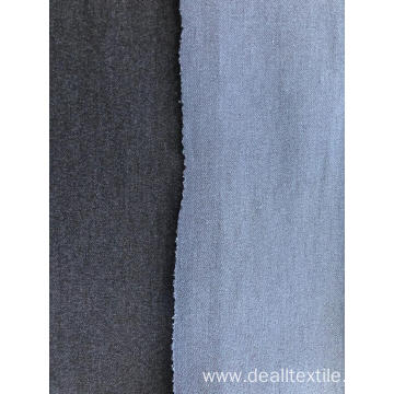 Textured double -faced denim fabric